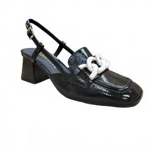NEW LODI women's daramis high heel loafer in naplack black/white ornament
